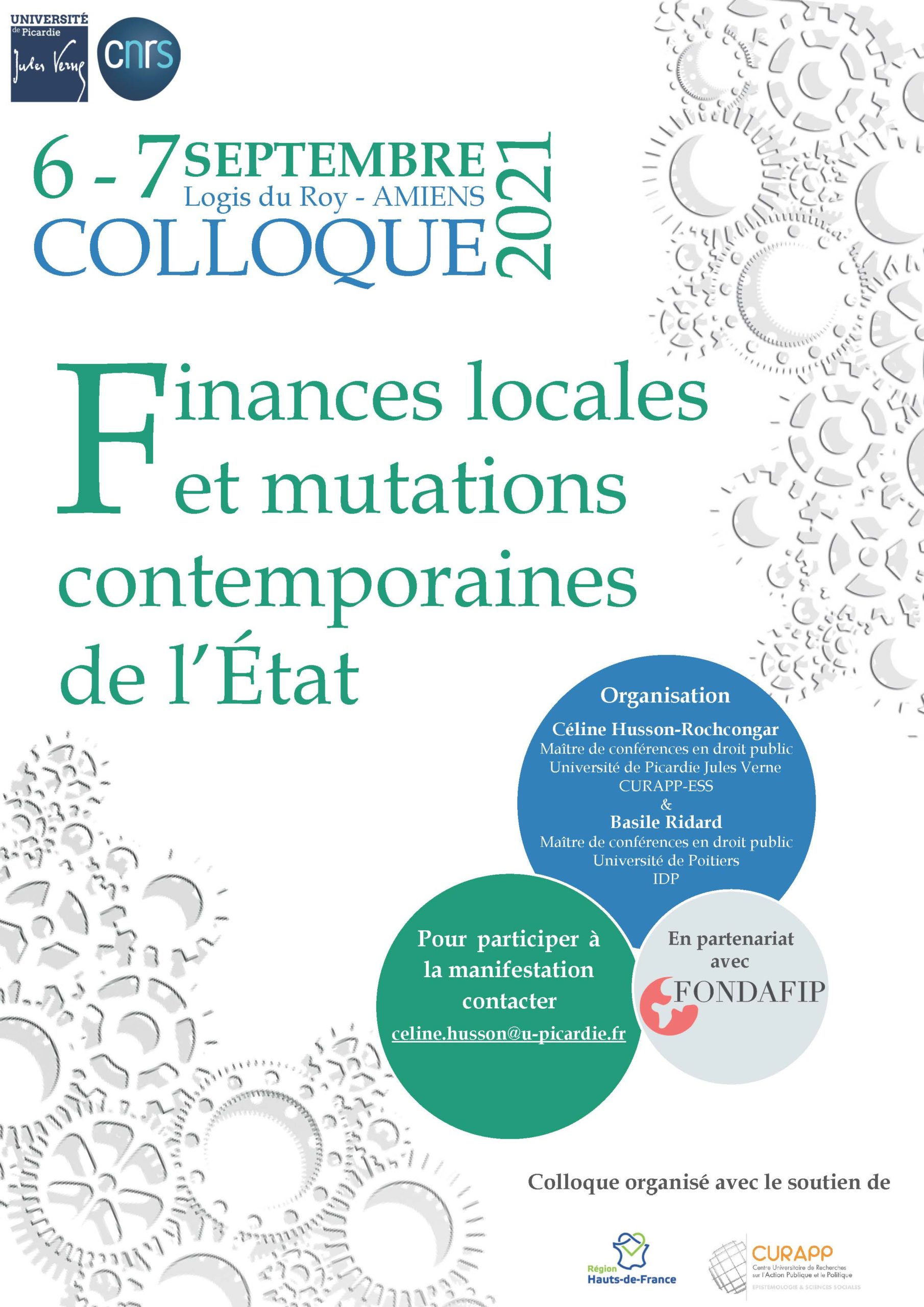 Colloque "Finances locales et mutations contemporaines de l’État"