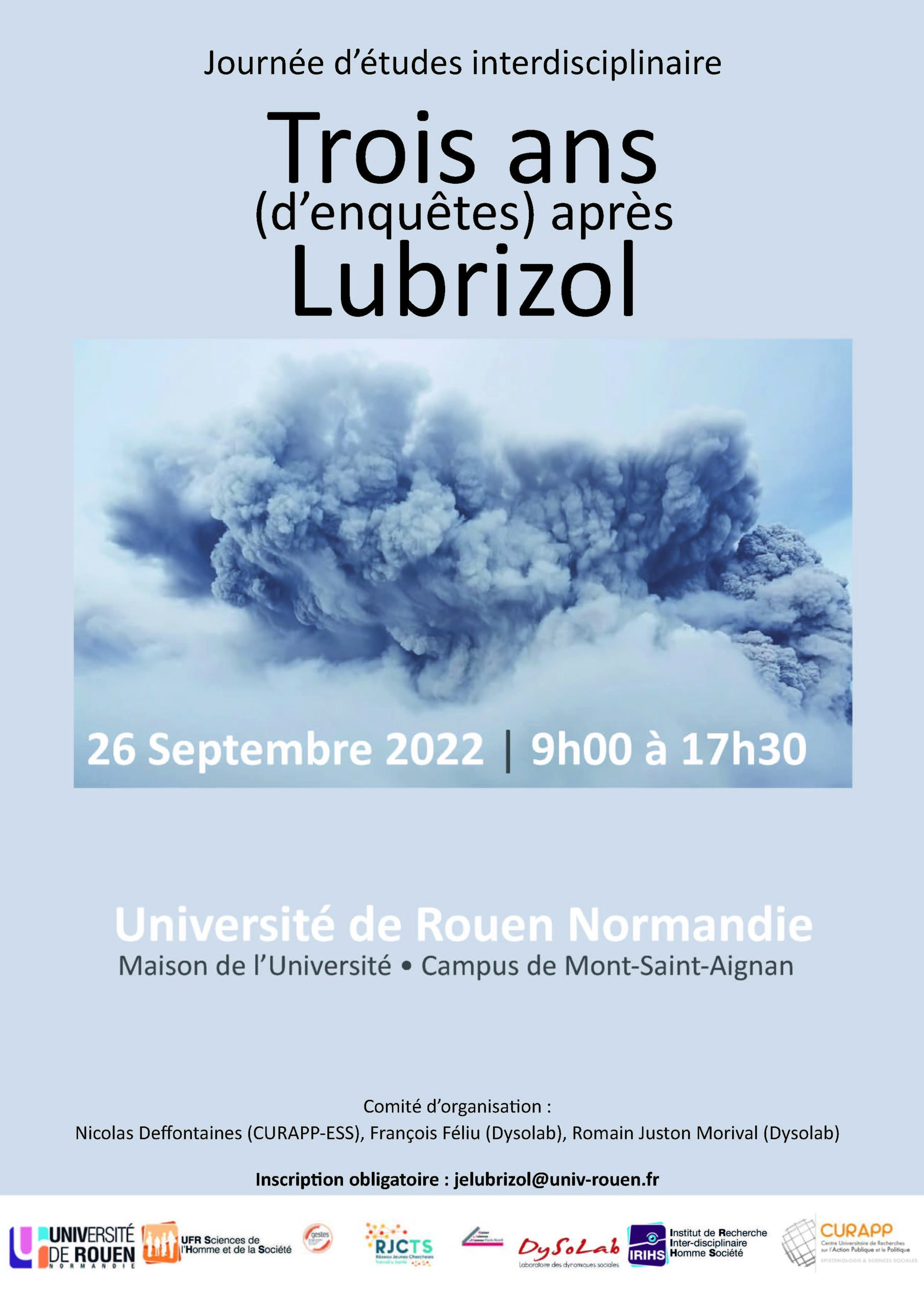Journée d'études interdisciplinaire : Trois ans (d'enquêtes) après Lubrizol