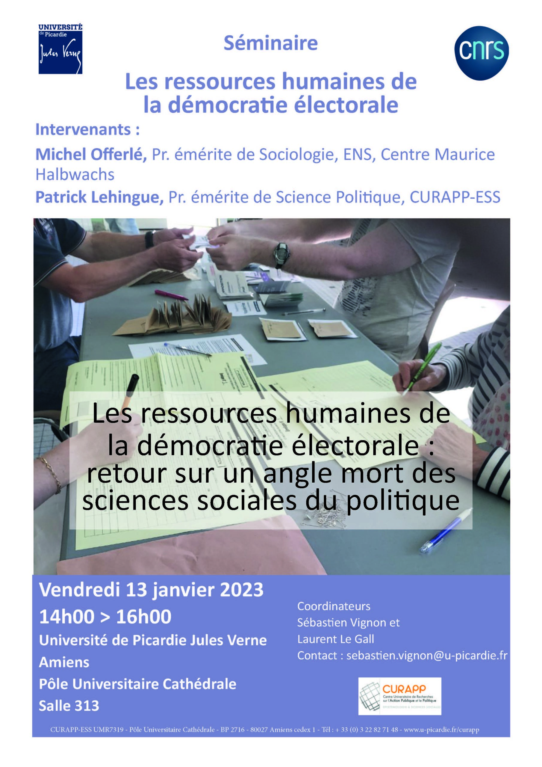 Séminaire « Les ressources humaines de la démocratie électorale »