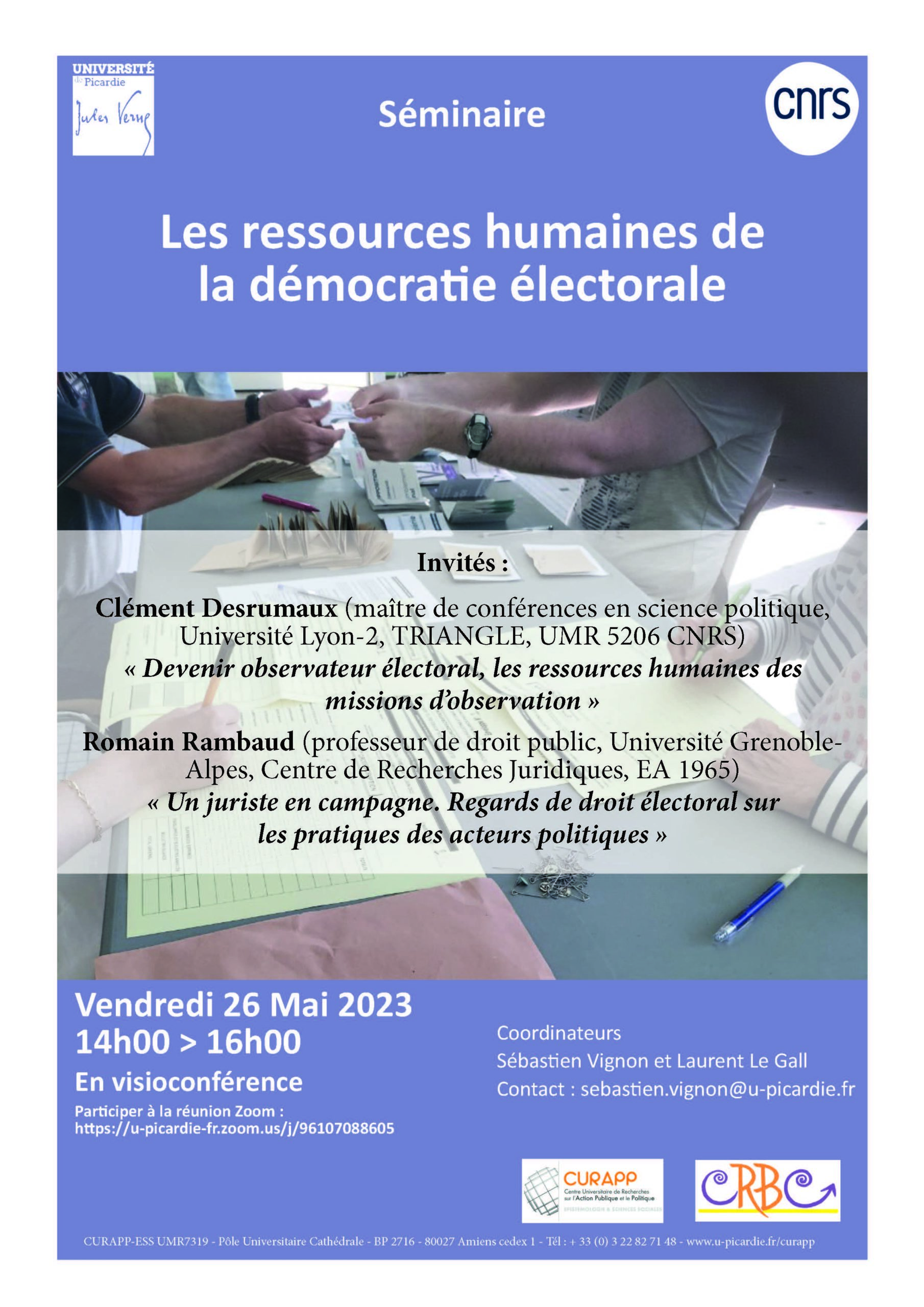 Séminaire « Les ressources humaines de la démocratie électorale »