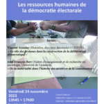 Séminaire Les ressources humaines de la démocratie électorale