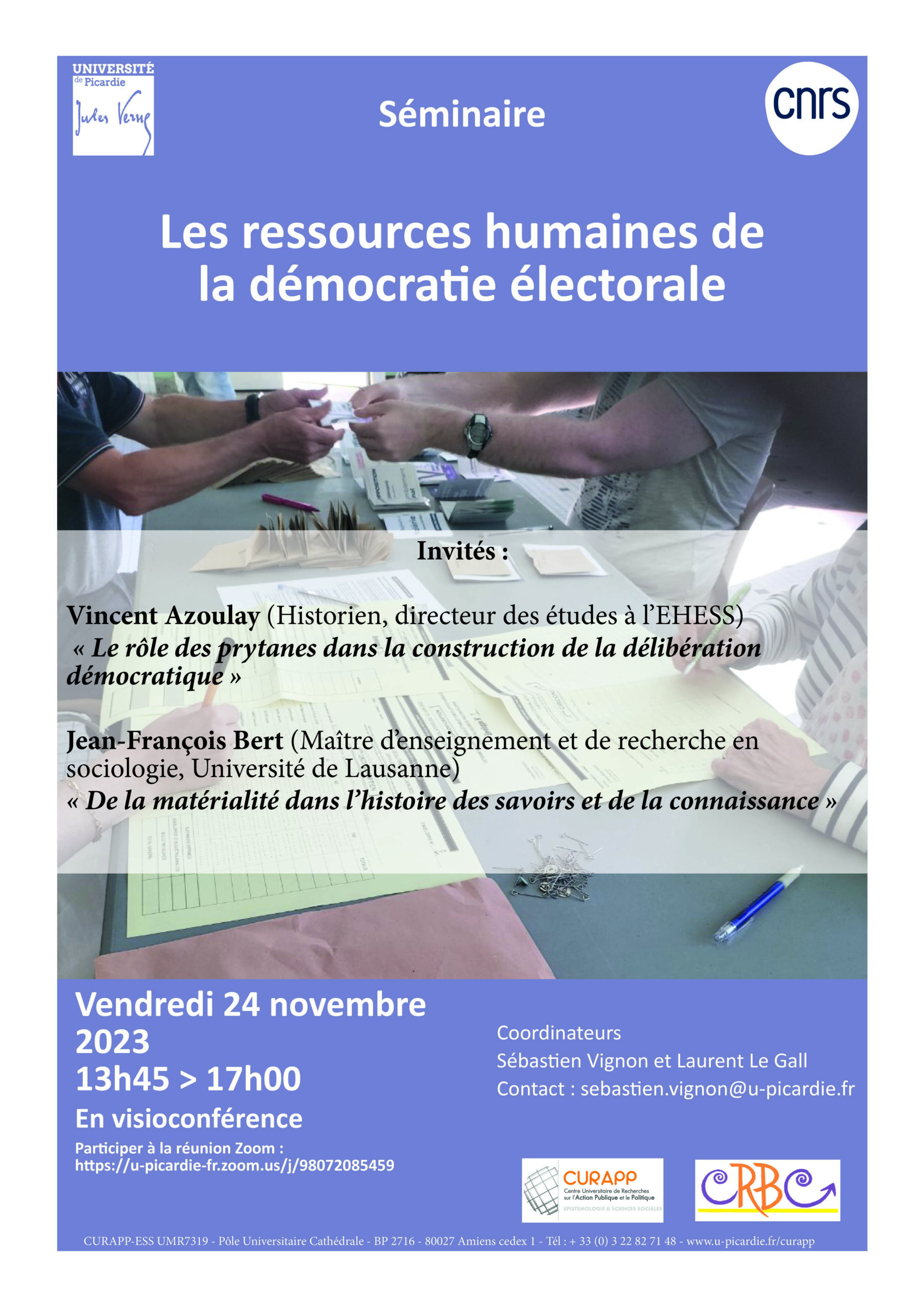 Séminaire Les ressources humaines de la démocratie électorale