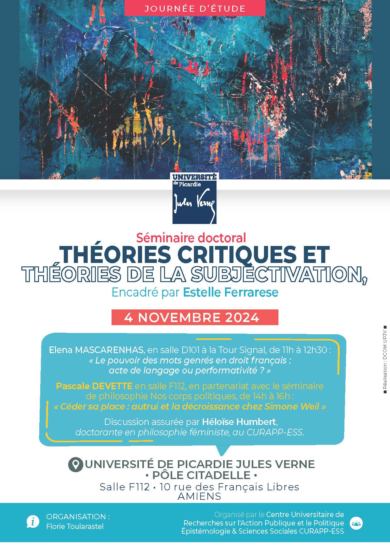 Séminaire doctoral Théories critiques et théories de la subjectivation