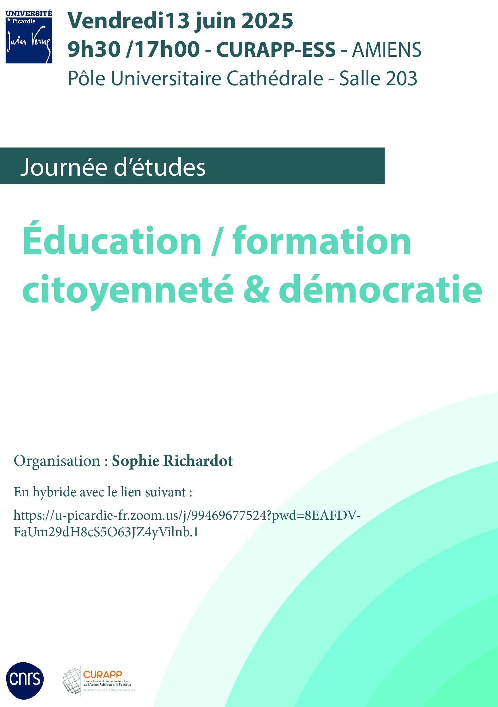 Journée d'études Éducation / formation, citoyenneté & démocratie