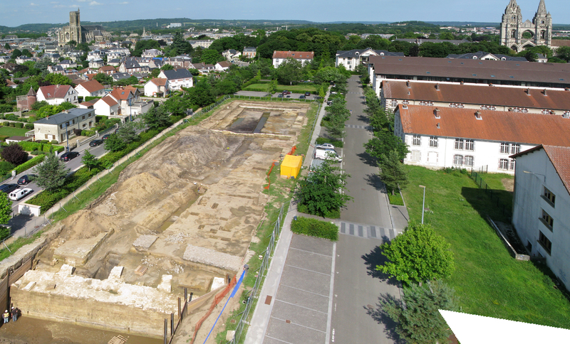 Vue aérienne du chantier de Soissons