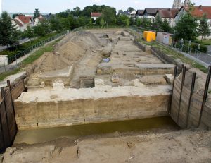 Vue aérienne du chantier préventif de Soissons depuis l’ouest