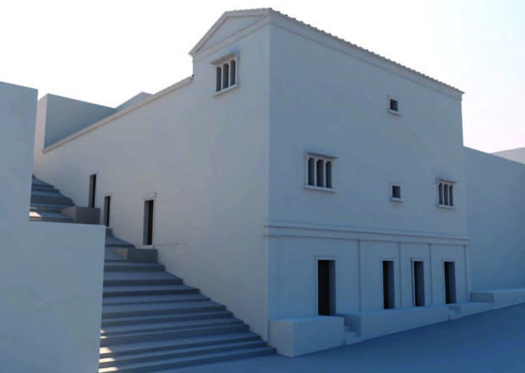 Reconstitution d’une maison à terrasses à Solonte qui devait ressembler à celles d’Halaesa (M. Milone, La casa del ginnasio, p. 57)