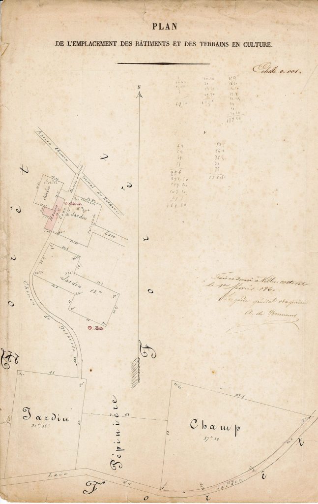 Plan extrait du feuillet signalétique de la maison forestière du Cabaret