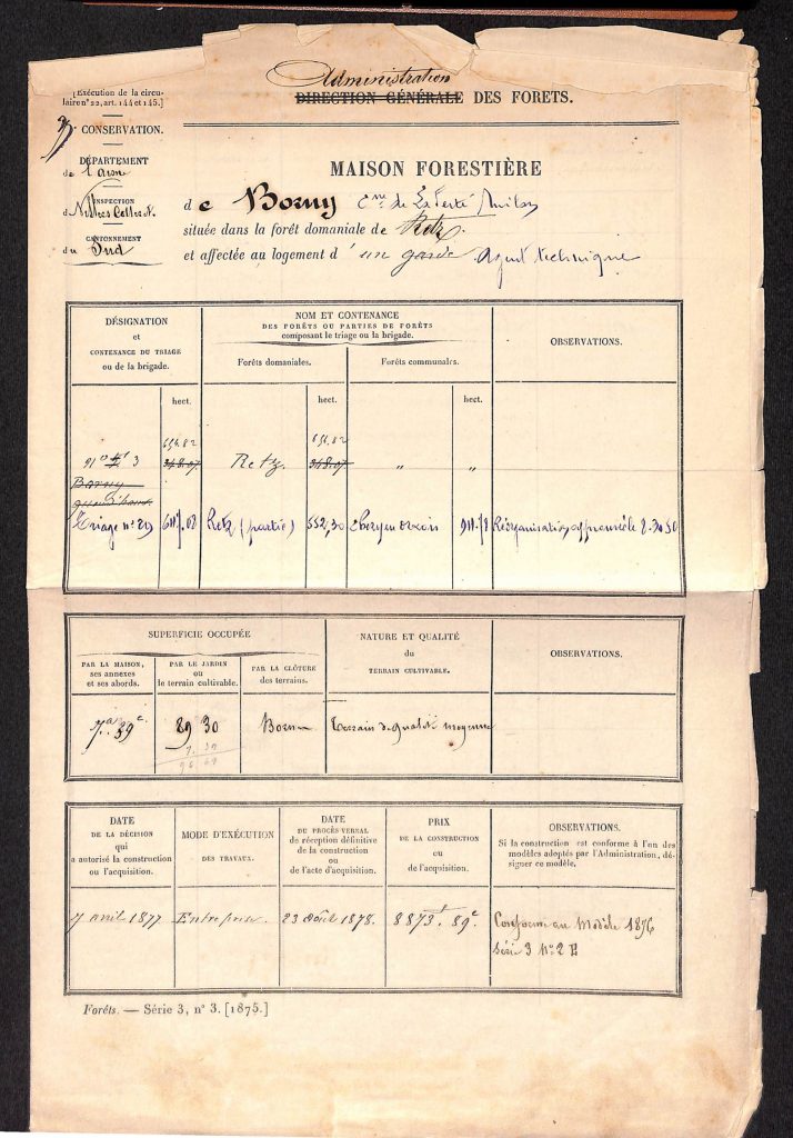 Feuillet signalétique de la maison forestière de Borny