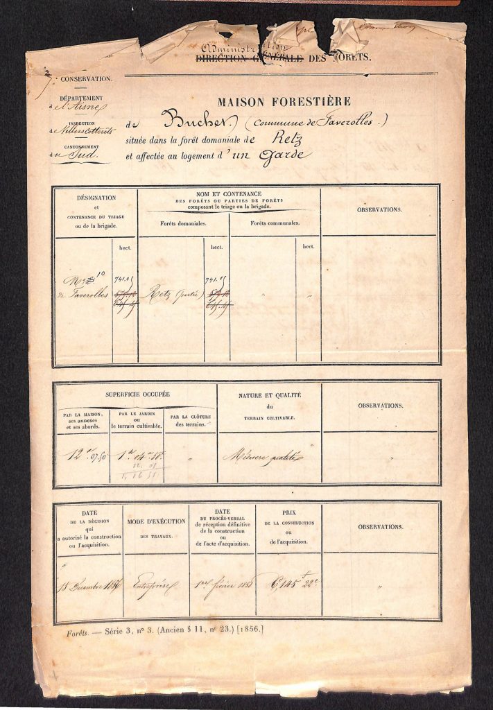 Feuillet signalétique de la maison forestière du Buchet