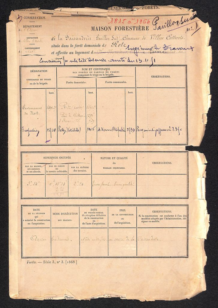 Feuillet signalétique de la maison forestière de la Faisanderie 1