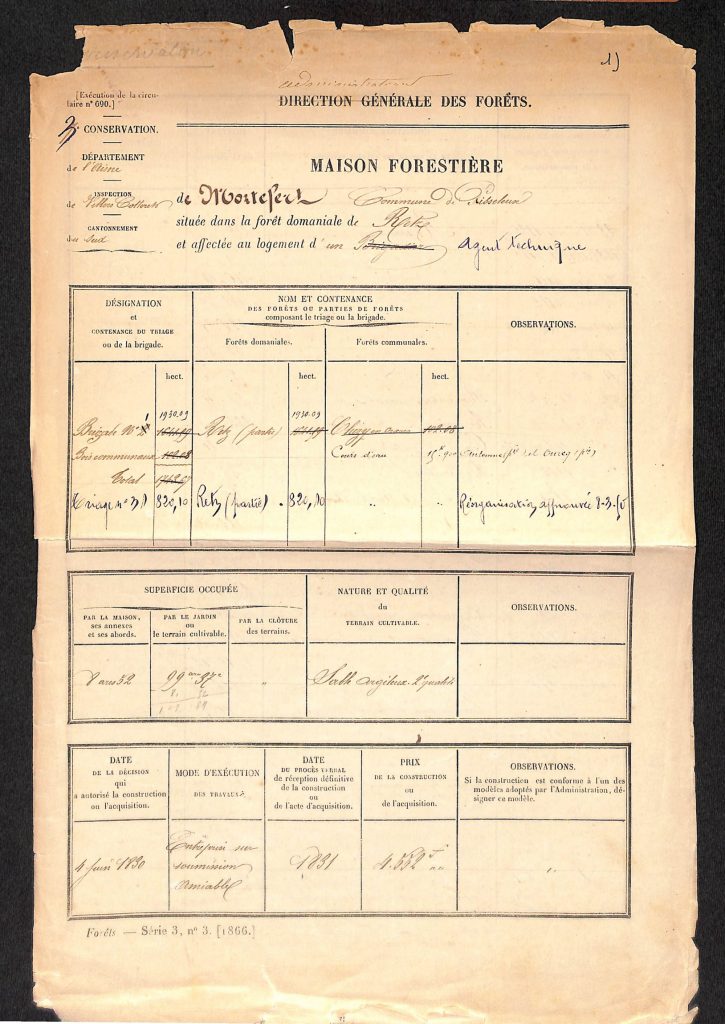 Feuillet signalétique de la maison forestière de Mortefert