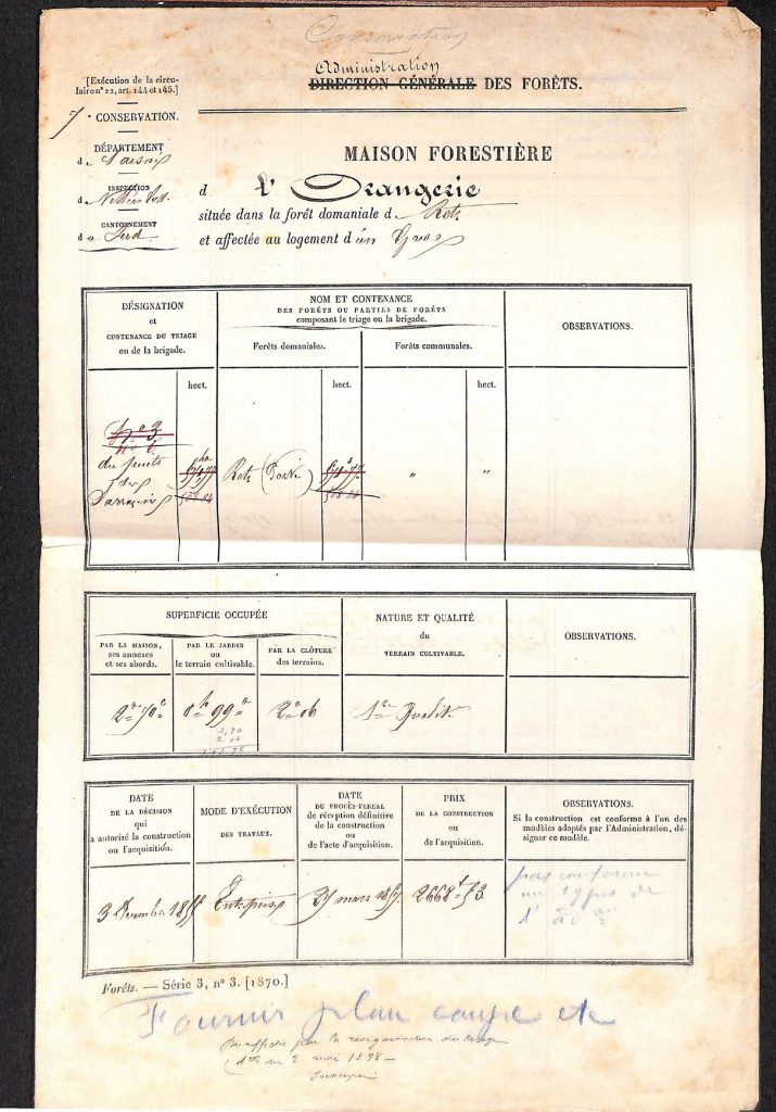 Feuillet signalétique de la maison forestière de l'Orangerie