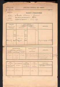 Parade – Feuillet signalétique de la maison forestière