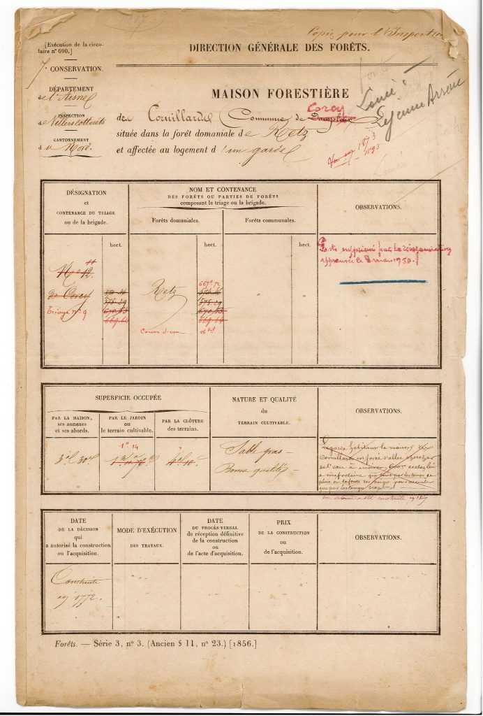 Feuillet signalétique de la maison forestière des Cornillards