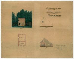 Hautwison – plan et dessins de la baraque forestière