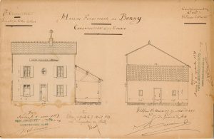Borny – Élévations de la maison forestière et de son écurie