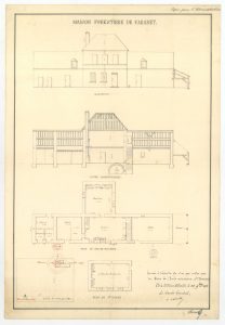 Cabaret – plan et dessins de la maison forestière