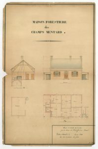 Champs Mentard – plan et dessins de la maison forestière