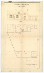 Rond de la Reine – plan et dessins de la maison forestière 1878