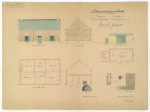Montagnette –  plan et dessins de la maison forestière