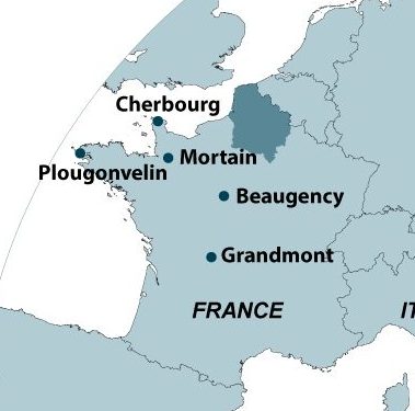 Localisation des sites archéologiques en France et dans le bassin méditerranéen (Émilie Gallet - Pauline Augé, Plateforme Humanités Numériques)